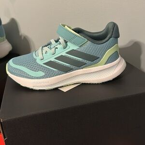 Adidas Kids' Teal and Gray Sneakers